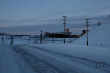 mining building along road