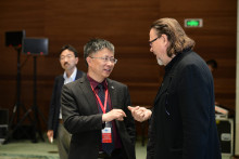 2 persons in discussion